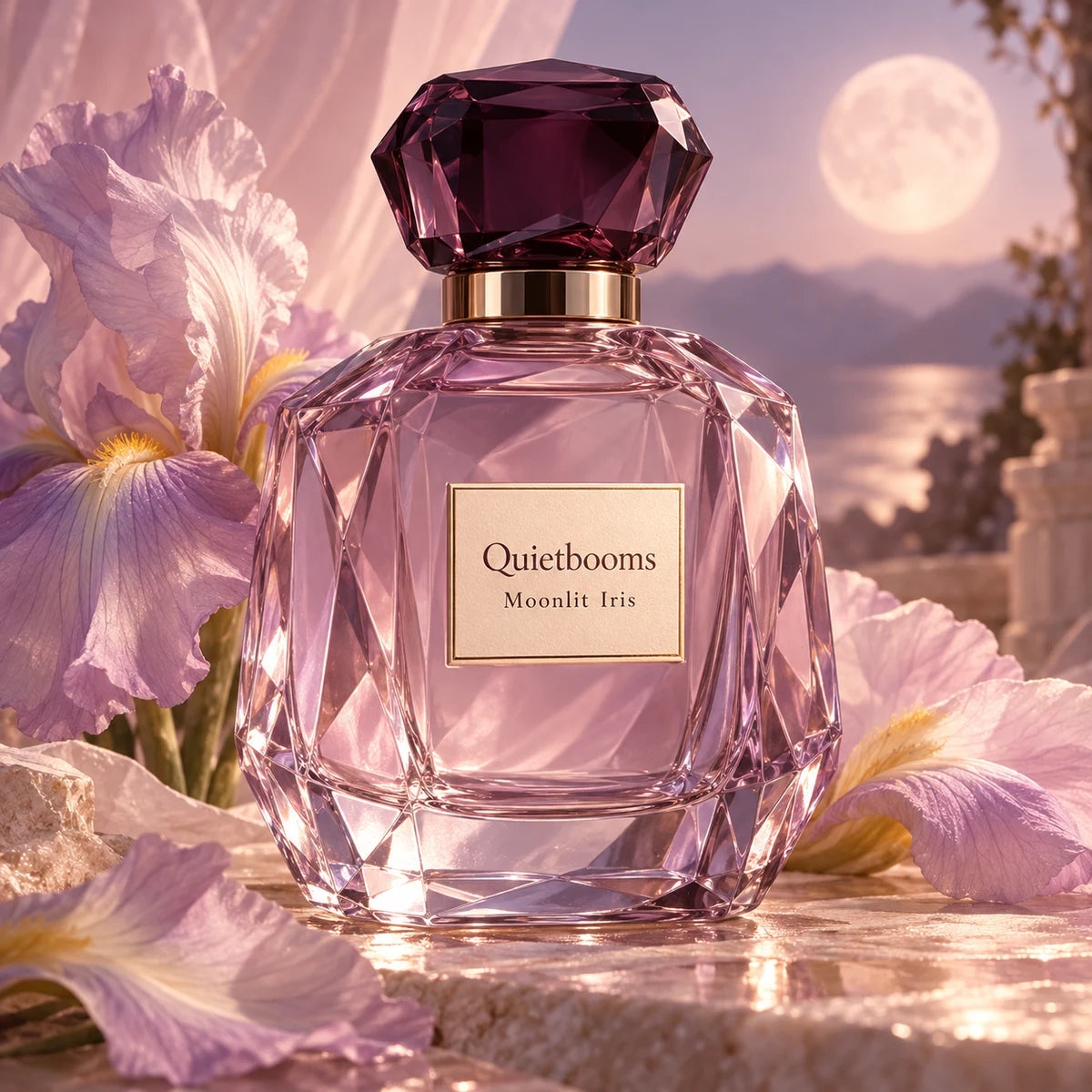 Moonlit Iris bottle original design visualization